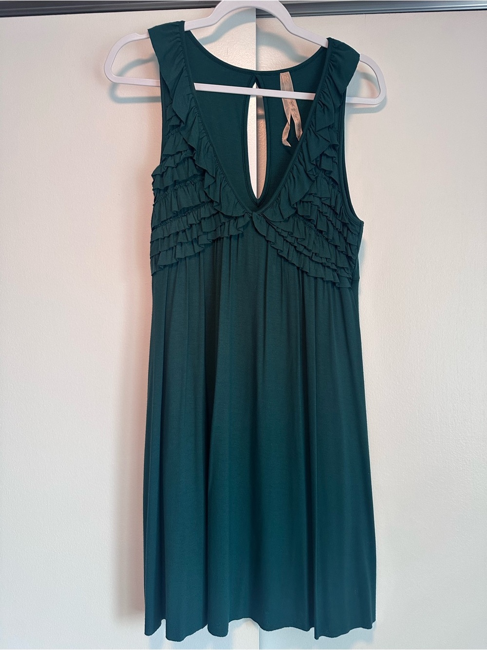 Bailey 44 Green Ruffle-Front Sleeveless Mini Dress